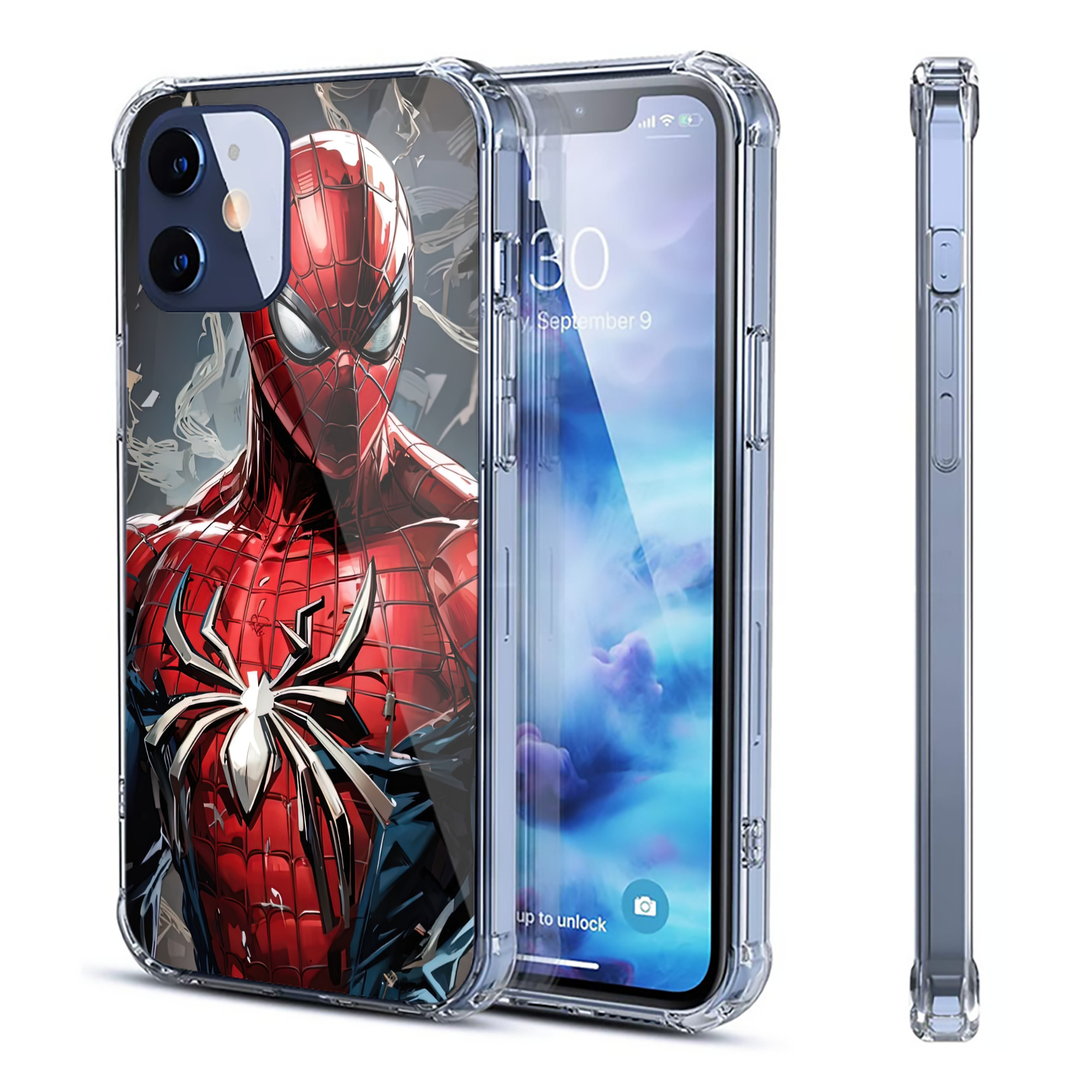 （画像用） Spider Man スパイダーマン 【iPhone 12シリーズ対応】透明スマホケース（クリアソフトケース）